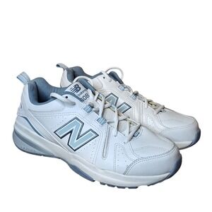 New Balance 608 Women's 10.5 White Light Blue Athletic Shoes Sneakers Walking